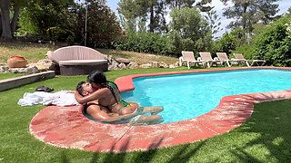 Neighbor Peeking at Us While We Have Sex in the Garden Pool - Yasmina Khan - Brady Bud