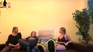 Perverted Threesome! Best Friend of My Stepfather and Stephan Take Me Apart! Squirt and Sperm Eating!