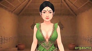 Desi Tribal Village Beauty Hot Passionate Night with Traveler in Forest Hut