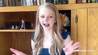 Hot blonde Alice D enjoys the sensation of rope on her skin while pleasuring herself