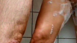 Stepbrother and Stepsister Soap Play in Shower