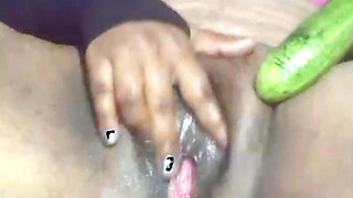 Today, Indian Bhabhi Quenched Her Desire by Inserting a Cucumber Into Her Pussy