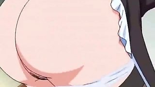 Erotic hentai maid stripping panties and teasing her master