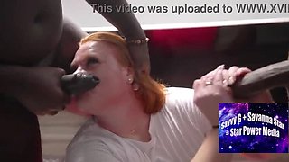 Big Tit Redhead Julie Ginger Blowbang Gangbang in Bathroom - BBC Bareback Amateur
