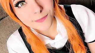 Petite amateur redheaded teen pisses and sucks cock