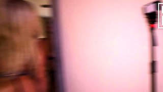 Skinny small titted blonde in shower