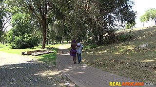 African Couple Busted Outdoors In Public Park!!!