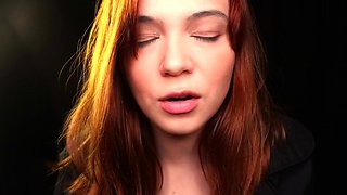 Amateur redhead poses and masturbates with toys