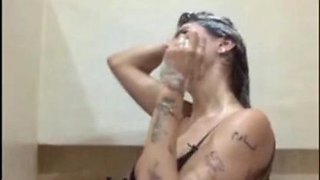 Mia Khalifa Black Bra Strip And Taking Shower - Renata Black - Renata black