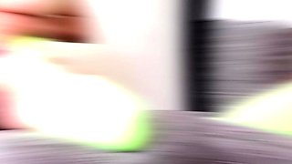 Perfect blonde babe in solo masturbation