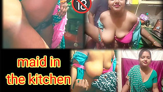 Full Service Desi Maid Fucked in the Kitchen - Tamil Hot Video with Dirty Talking