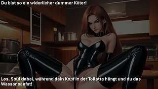 German Mistress Anal JOI: Humiliation & CEI Instructions for Slave Training