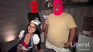 Big-Tits Sailor Liberal Sessions White Ass Pounded Doggy on Milk