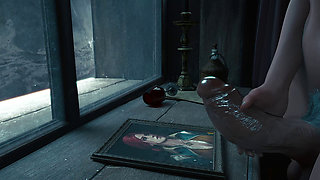 Ciri’s Nighttime Fun - Futanari Cum on Redhead Triss Portrait 3D Animation