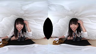 Petite Japanese Student's VR Passion in Uniform Heat