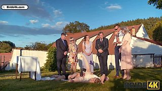Sexy Blonde Bride Wedding Fuck in Public with Dogging and Wax Play - HD 1080p Czech Sex