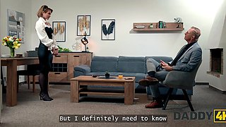 Old man makes a cuckold out of his stepson and fucks his cheating GF