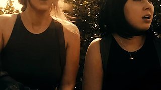 Lesbian Eve Angel licks big boobs