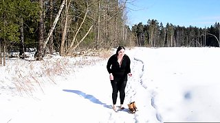 Fat Natasha in snowbondage