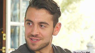 I anal bareback my small tits trans fellow student in class