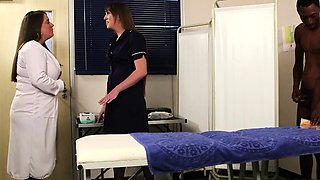 CFNM IR nurses sucking BBC in 3some