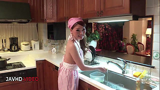 Seductive Asian housewife gives amazing blowjob then invites pov sex session