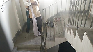 Student girl got her with her class teacher