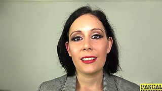 Brunette milf Belle O'Hara gets her asshole gapped in nylons