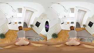 Pale teen with long hair rides cock in reverse cowgirl pov