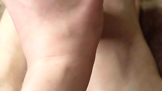 Handjob and Footjob on My BBC Dildo