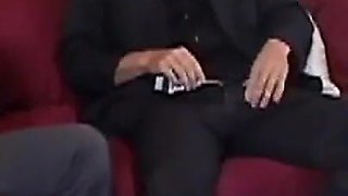 A young blonde bride with big tits in a nasty threesome with double penetration