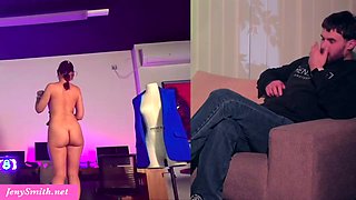 Jeny Smiths Big Butt Tease Tricks Stranger for Steamy Backstage Flirt Session