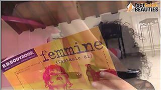 Sexy Brunettes Ballet Flats Shoeplay And Legs Display