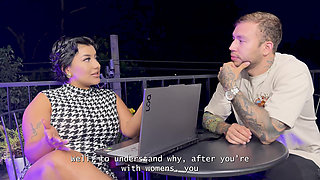 muscular man arrives at his routine therapy which his psychologist solves by having sex with him