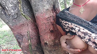 Indian Village Beautiful Hot Bhabhi Boobs Show Outdoor Clear Hindi Audio, Indian Village Bhabhi fuck in outdoor forest Sex