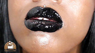 Big Ebony Lips Lipstick & Lip Gloss Compilation ChyLatteXXX