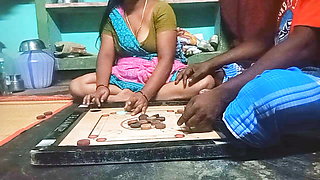 Village Bigg boobs aunty Bigg boobs aunty Carrom board is playing with man