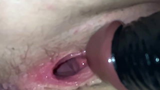 Gaping my loose pussy hole in slow motion with bbc