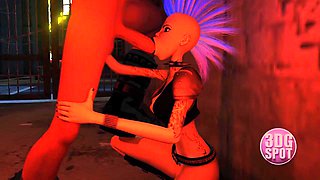 3DGSPOT - Wild Emo Damsel Lets Enormous Manhood Stranger Hatch Her In Numerous Postures! 3 DIMENSIONAL CARTOON!