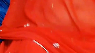 Amrozia Striptease Dance on Hindi Song in Red Saarree