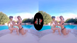 Kitana Lure & Stacy Bloom - Pool Games; Lesbian Voyeur 3d Porn