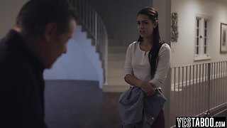 Busty tiny Latina teen babysitter railed