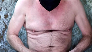 Hairy Man Ties His Cock and Balls and Jerks off