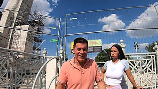 Brunette Claudia Bavel rides big cock with passion