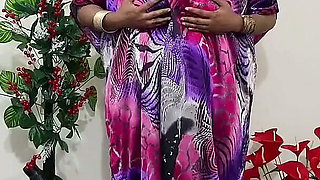 Beautiful Hindi Muslim Curvy MILF with Big Boobs Riding of Dildo