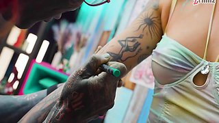Italian Tattoo Customer Sucks And Fucks While Getting Ink Done! - Edone Kaliyuga And Lily Lu