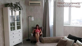 A Woman in an Armchair Satisfies Herself with Her Fingers