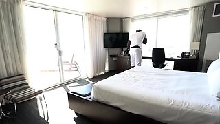 The busty slut enjoy hardcore sex with two big cock