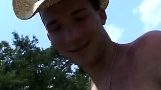 Twinks Wrestle and Suck Outdoors on Webcam