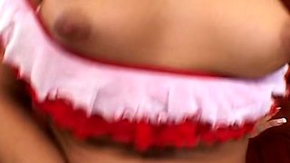 Ebony teen big white cock creampie and